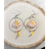 Boucles d'oreilles nénuphar orange / rose