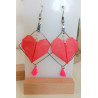 Boucles d'oreilles origami cœur losange