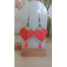 Boucles d'oreilles origami cœur losange