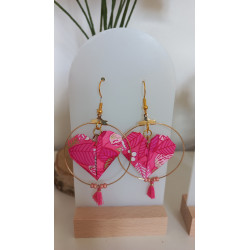 Boucles d'oreilles origami cœur