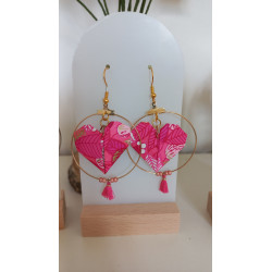 Boucles d'oreilles origami cœur