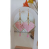 Boucles d'oreilles cœur losange doré