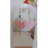 Boucles d'oreilles cœur losange doré