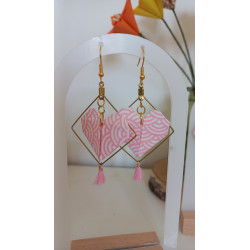 Boucles d'oreilles cœur losange doré