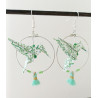 Boucles d'oreilles colibri vert clair