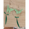 Boucles d'oreilles papillon vert plume