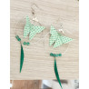 Boucles d'oreilles papillon vert plume