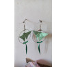 Boucles d'oreilles papillon vert plume