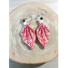 Boucles d'oreilles feuille rouge