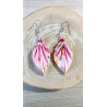 Boucles d'oreilles feuille rose