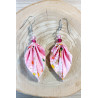 Boucles d'oreilles feuille rose