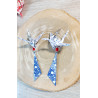 Boucles d'oreilles grue bleue et blanche
